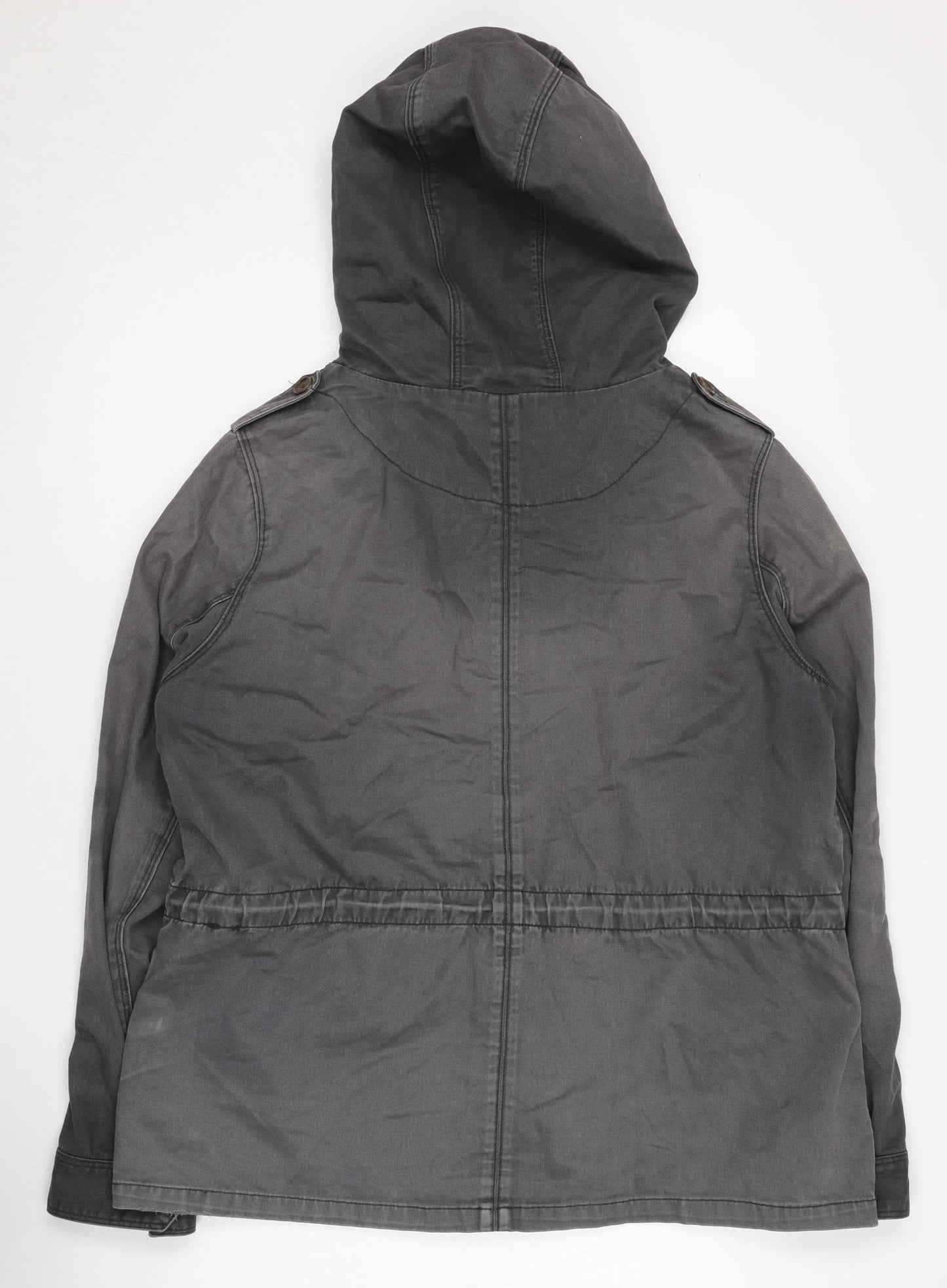 H&M Women's Grey Parka Jacket Size 16