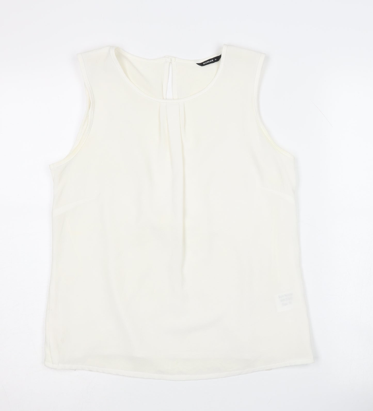 Roman Women's Sleeveless White Tank Top Size 10
