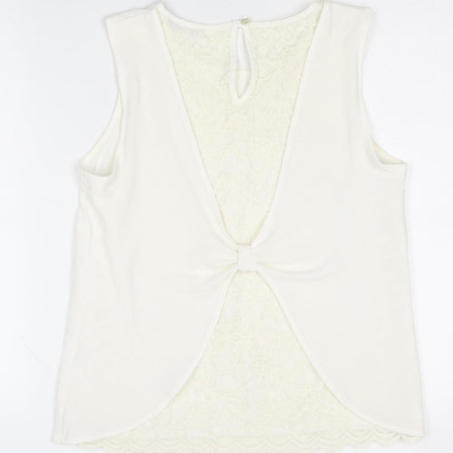 Roman Women's Sleeveless White Tank Top Size 10