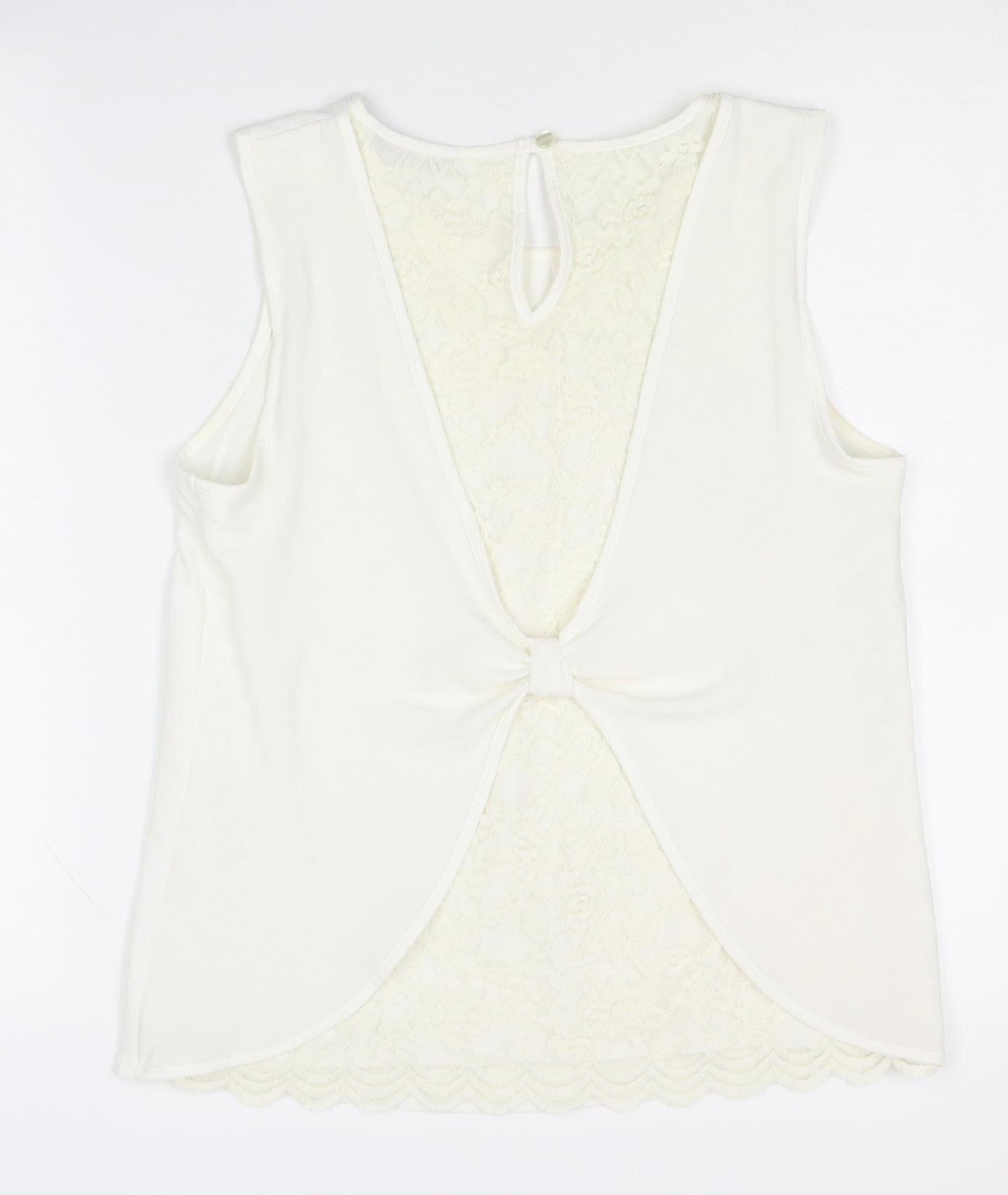 Roman Women's Sleeveless White Tank Top Size 10