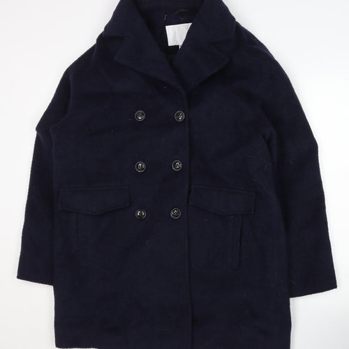 Cooperative Women's Blue Pea Coat Size M - Double-Breasted