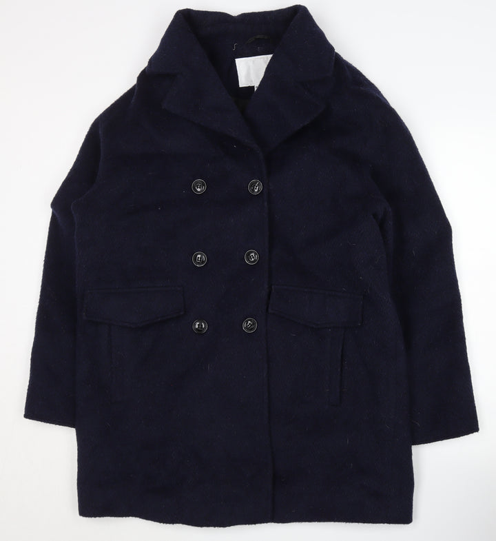 Cooperative Women's Blue Pea Coat Size M - Double-Breasted