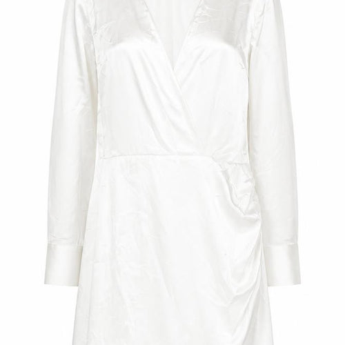 Zara Women's White Long Sleeve V-Neck Dress Size 12