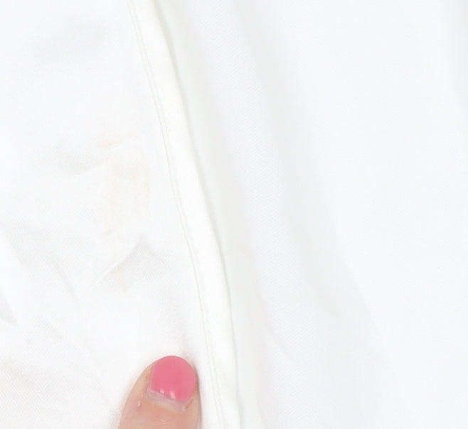 Zara Women's White Long Sleeve V-Neck Dress Size 12