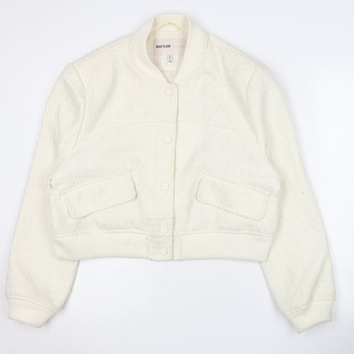 River Island Women’s Ivory Bomber Jacket Size 12