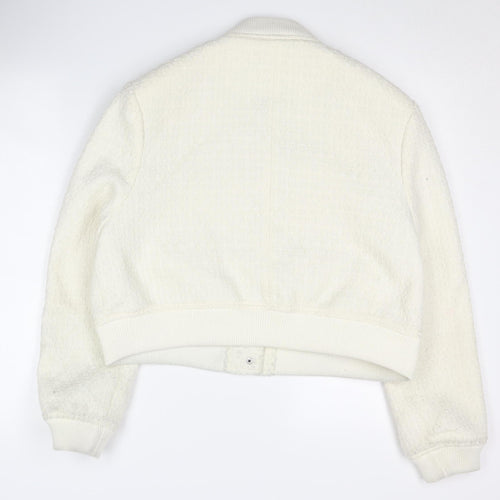 River Island Women’s Ivory Bomber Jacket Size 12