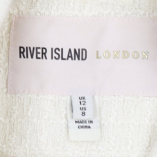 River Island Women’s Ivory Bomber Jacket Size 12