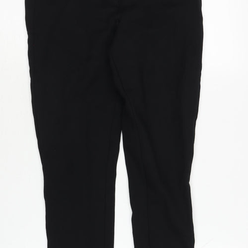 Zara Women's Black Trousers, Size M, Button Accent