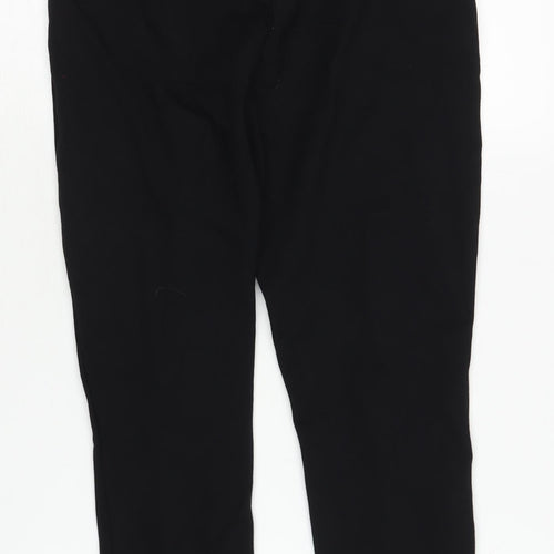 Zara Women's Black Trousers, Size M, Button Accent