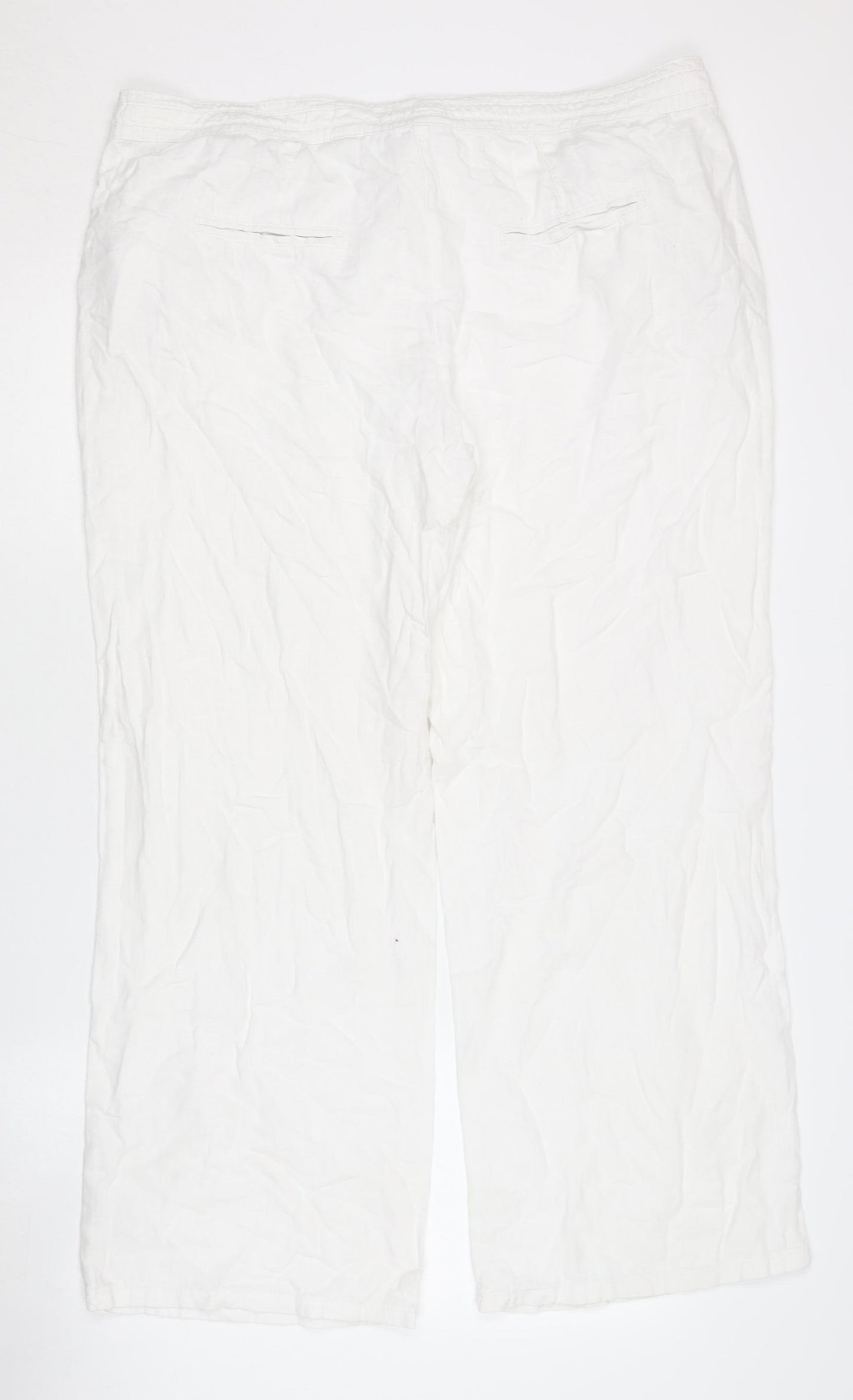 Next Women's White Linen Trousers Size 18P