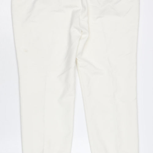 Zara Women's White Trousers, Size 14, Cotton Blend