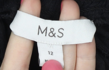 Marks and Spencer Black Women's Wide-Leg Trousers