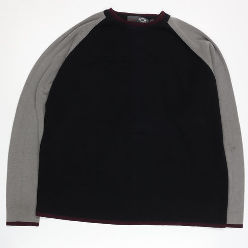 H.K.A Men's Black Knit Jumper, M, Crew Neck, Casual