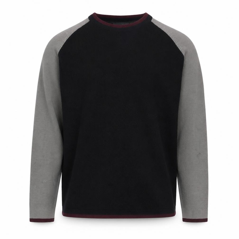 H.K.A Men's Black Knit Jumper, M, Crew Neck, Casual