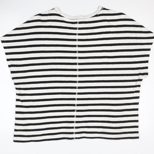 Marks and Spencer Women's Black Striped T-Shirt Size 18