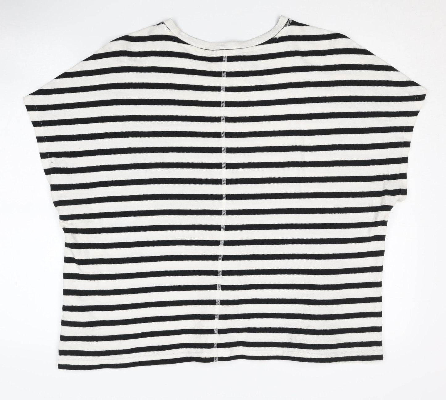 Marks and Spencer Women's Black Striped T-Shirt Size 18