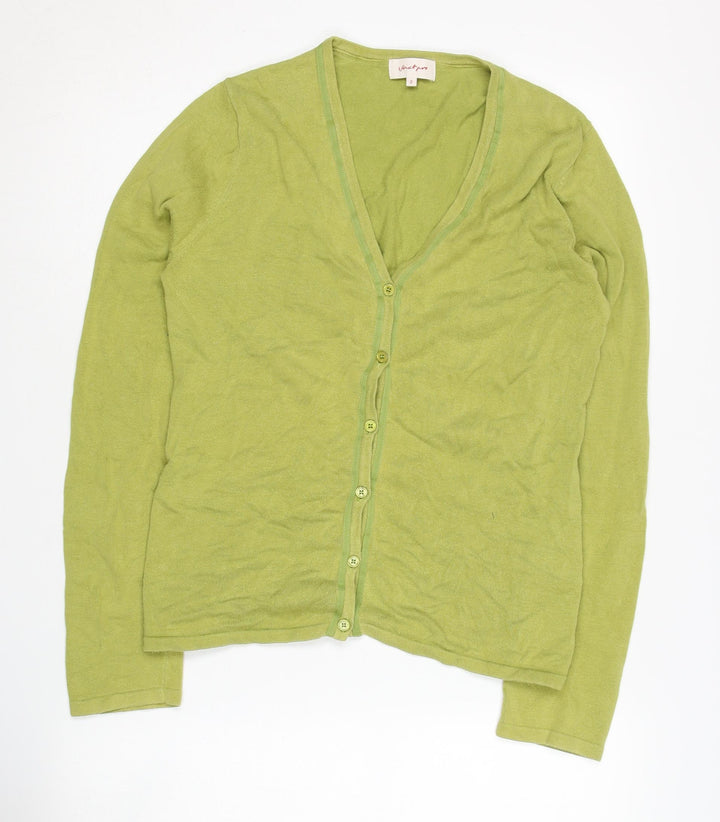 Jackpot Women's Green V-Neck Cardigan Size 2
