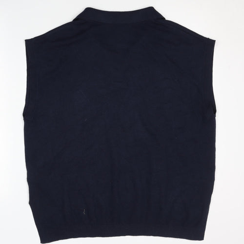 Marks and Spencer Women's Blue Sleeveless Vest - Large