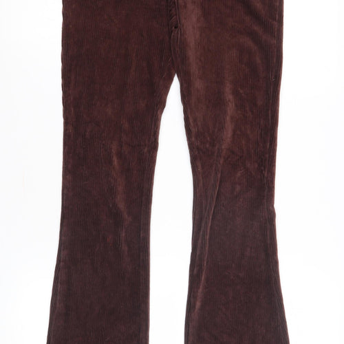 Topshop Women's Brown Flared Corduroy Trousers - Size 10