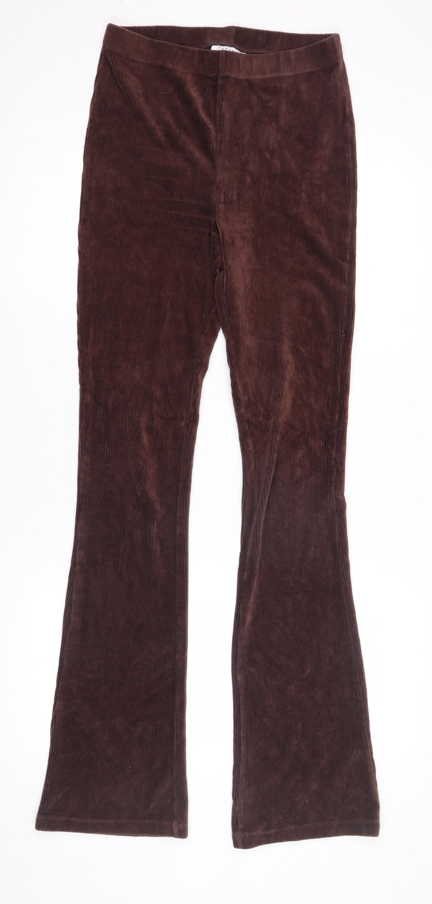 Topshop Women's Brown Flared Corduroy Trousers - Size 10