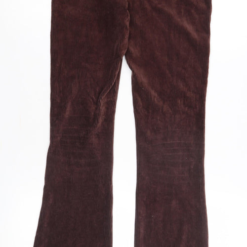 Topshop Women's Brown Flared Corduroy Trousers - Size 10