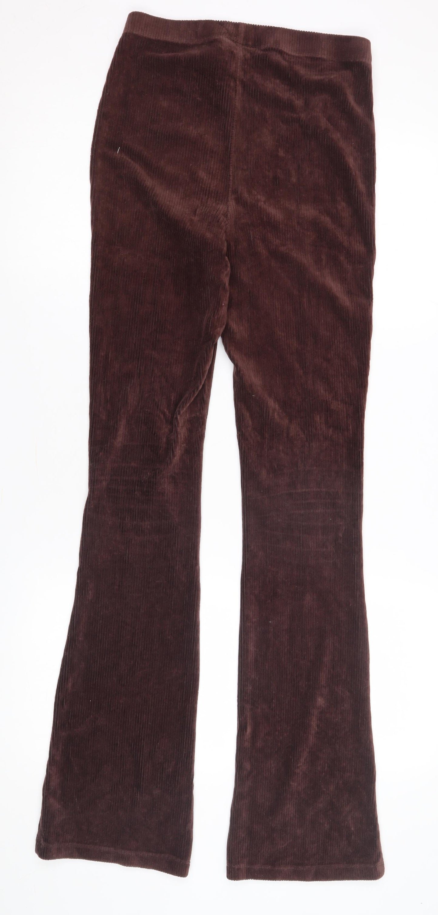 Topshop Women's Brown Flared Corduroy Trousers - Size 10