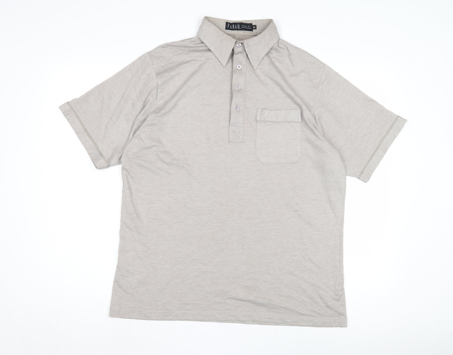 Farah Men's Beige Polo M Short Sleeve Casual Shirt