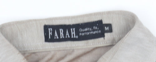 Farah Men's Beige Polo M Short Sleeve Casual Shirt