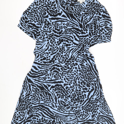 Miss Selfridge Women's Blue Animal Print Dress Size 6