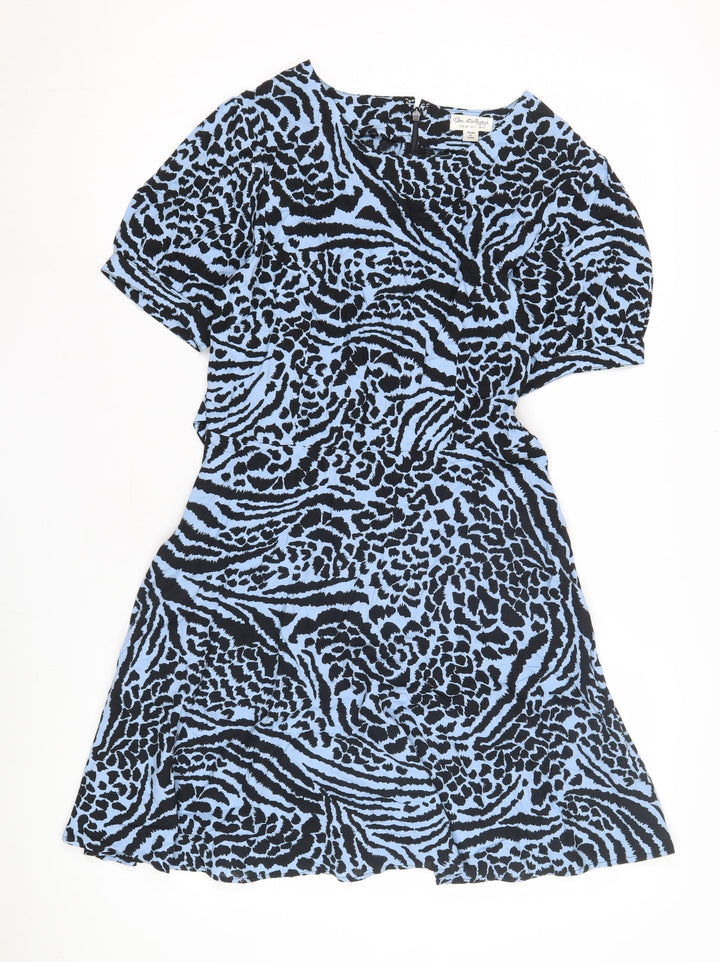 Miss Selfridge Women's Blue Animal Print Dress Size 6