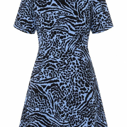 Miss Selfridge Women's Blue Animal Print Dress Size 6