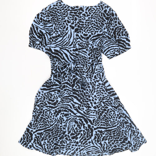 Miss Selfridge Women's Blue Animal Print Dress Size 6