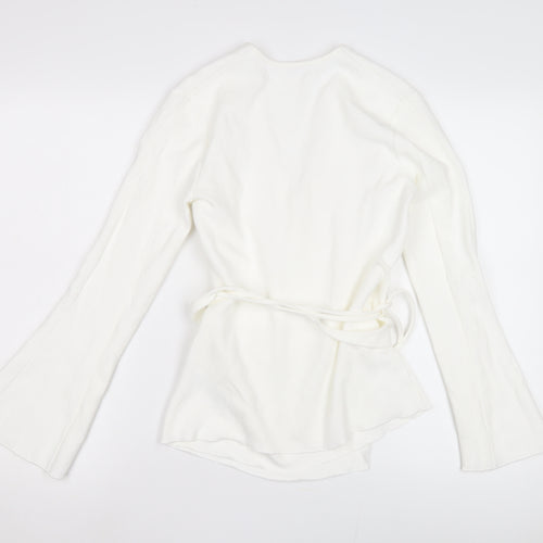 Jigsaw Women's White Wrap Top XS Kimono Sleeve