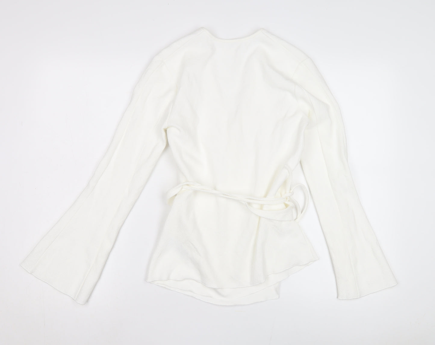 Jigsaw Women's White Wrap Top XS Kimono Sleeve