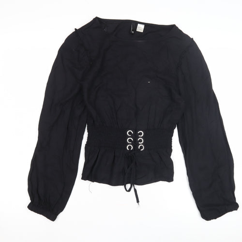 Divided Women's Black Long Sleeve Top - Size 8