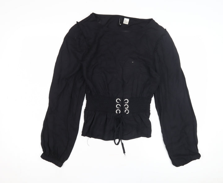 Divided Women's Black Long Sleeve Top - Size 8
