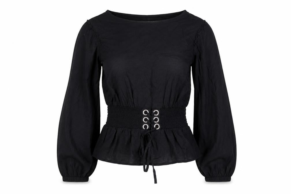 Front view of Divided Women's Black Long Sleeve Top -, size 8