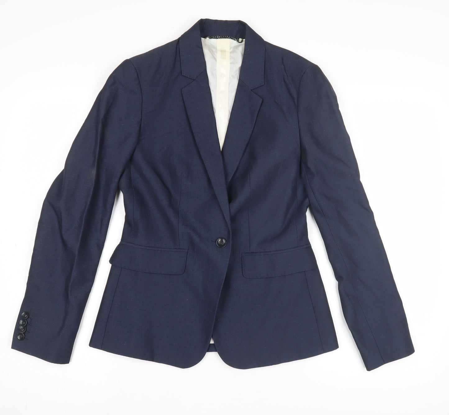 Jigsaw Women's Blue Wool Blazer, Size 8, Business Classic