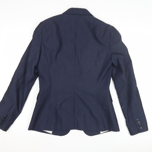 Jigsaw Women's Blue Wool Blazer, Size 8, Business Classic