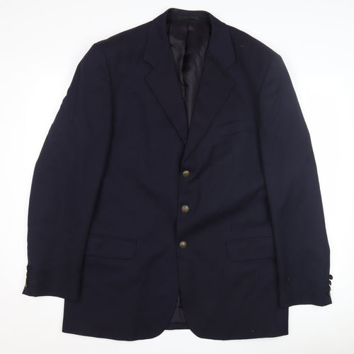 Principles Men's Blue Wool Blazer 42L Long Jacket