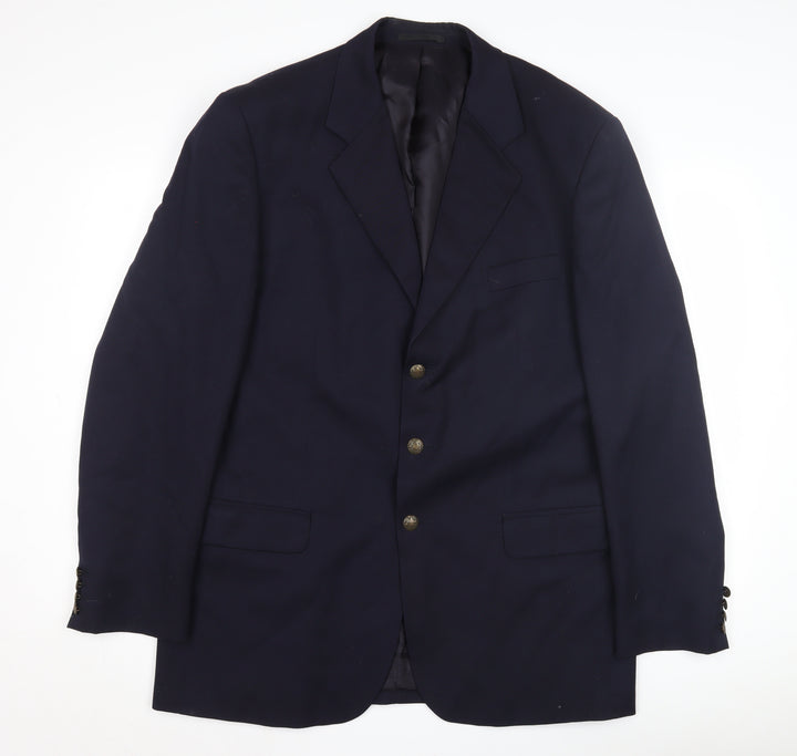 Principles Men's Blue Wool Blazer 42L Long Jacket