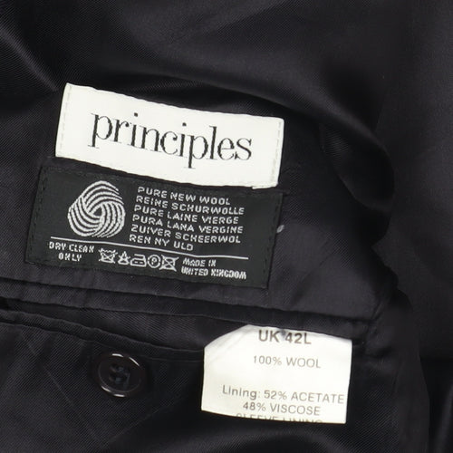 Principles Men's Blue Wool Blazer 42L Long Jacket