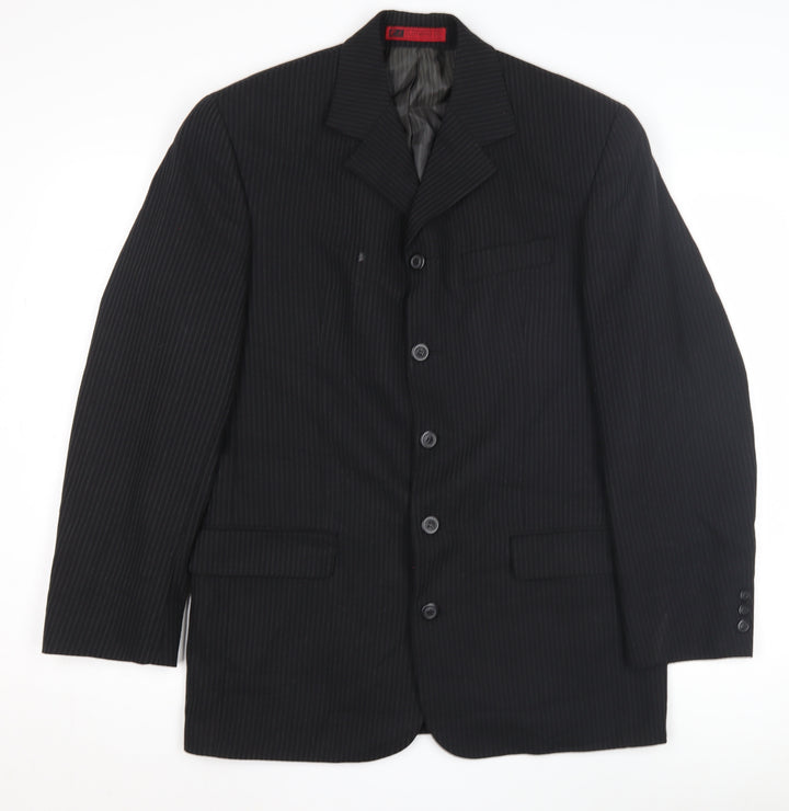 R.I Clothing Co Men's Black Striped Blazer Size 38