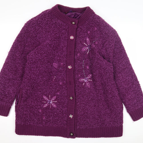 Sarah Dunway Women's Purple XL Cardigan Sequin