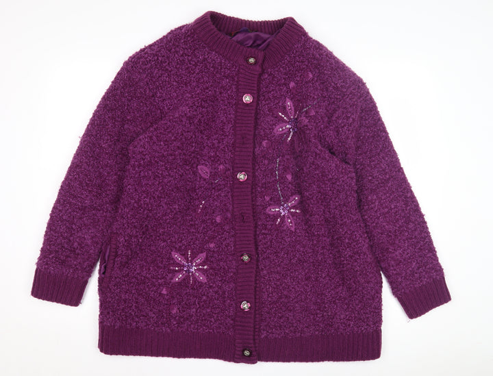 Sarah Dunway Women's Purple XL Cardigan Sequin