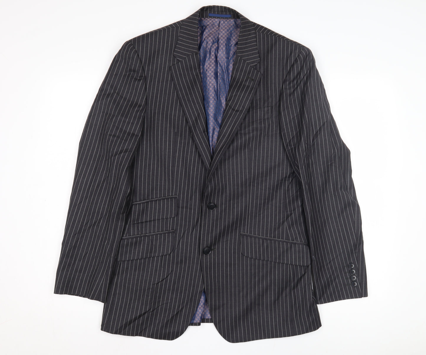 Next Men's Grey Striped Blazer 36S