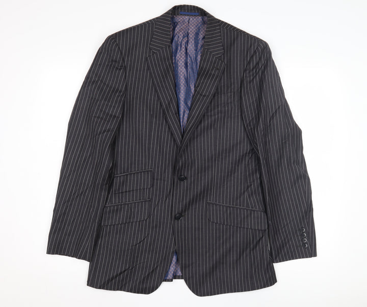 Next Men's Grey Striped Blazer 36S