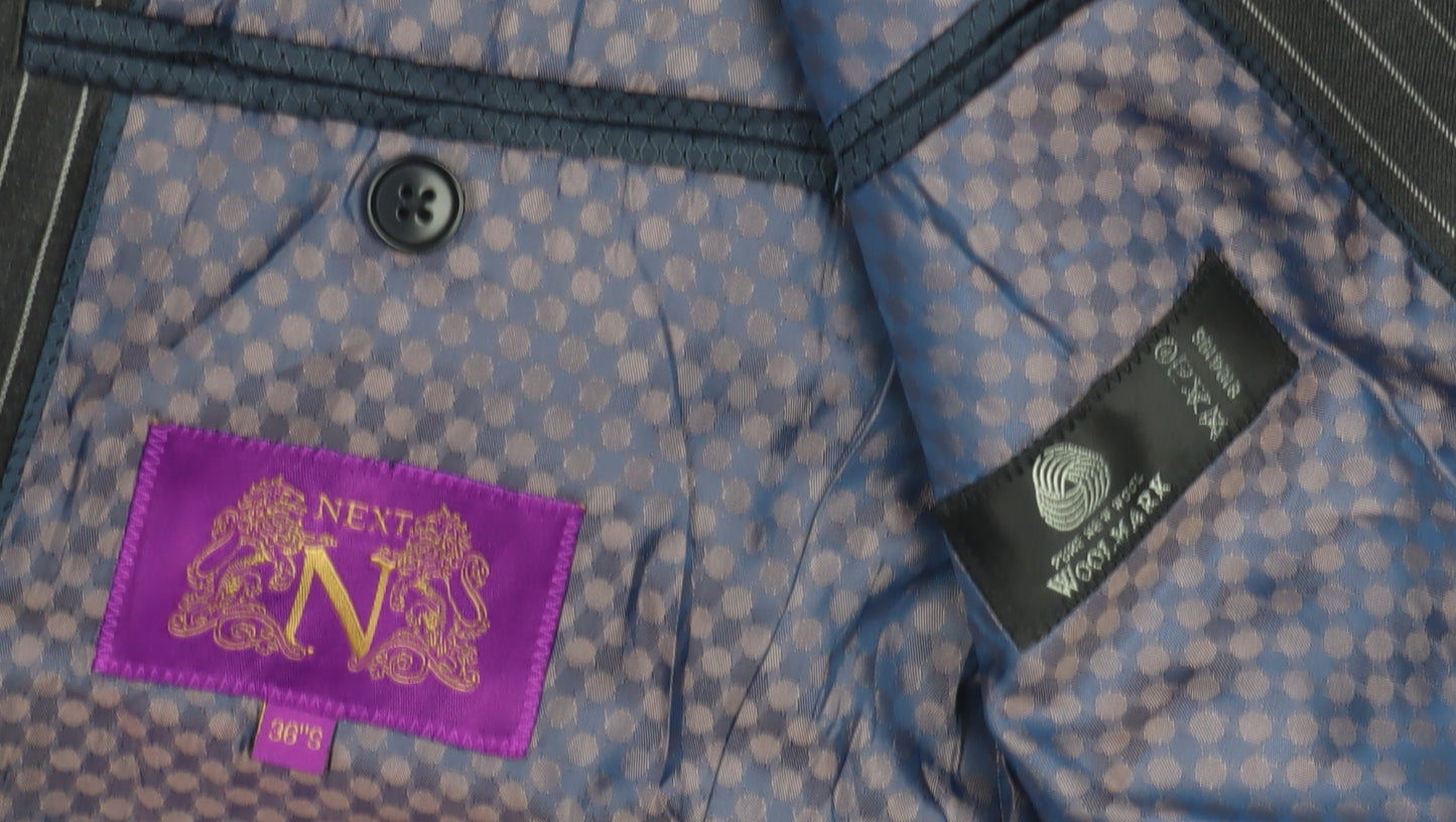 Next Men's Grey Striped Blazer 36S
