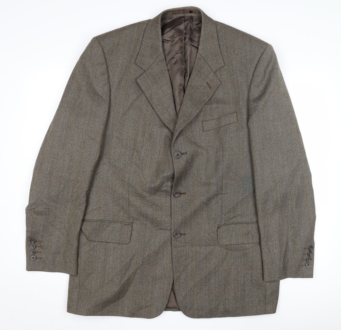Savoy Tailors Guild Men's Brown Tweed Blazer 42L