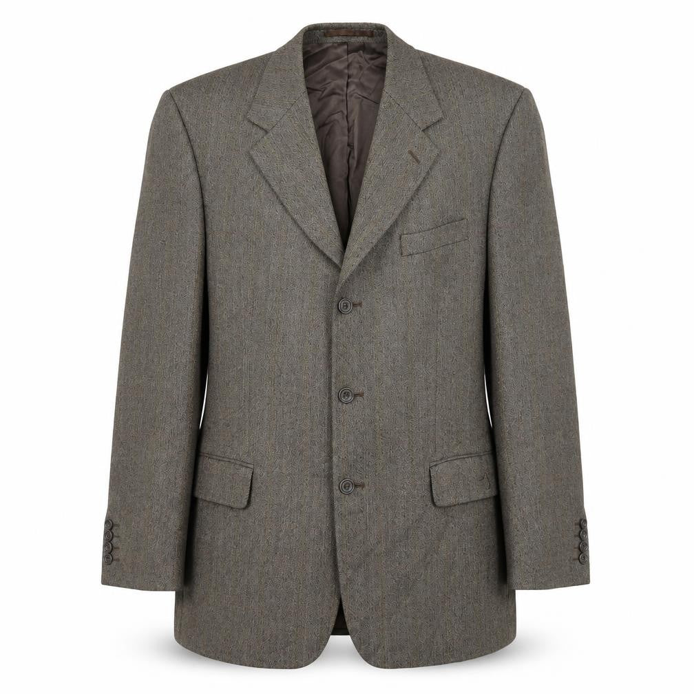 Front view of Savoy Tailors Guild Men's Brown Tweed Blazer 42L